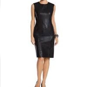 Chico's Jackie Embossed Ponte Black Dress
